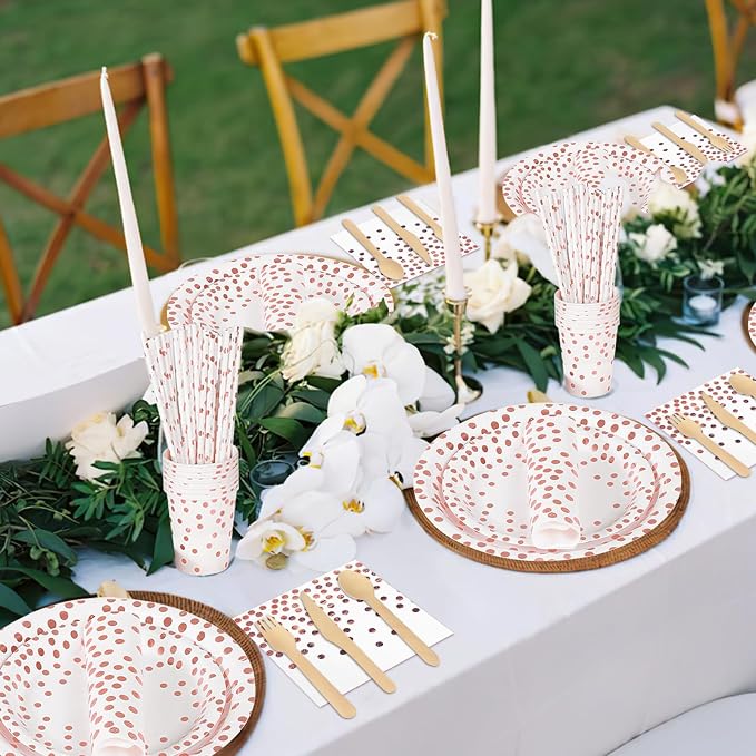 Party Tableware Set, White Rose Gold, photo 1 of 4