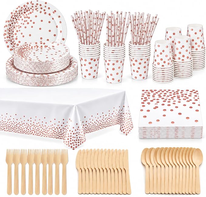 Party Tableware Set, White Rose Gold, photo 2 of 4