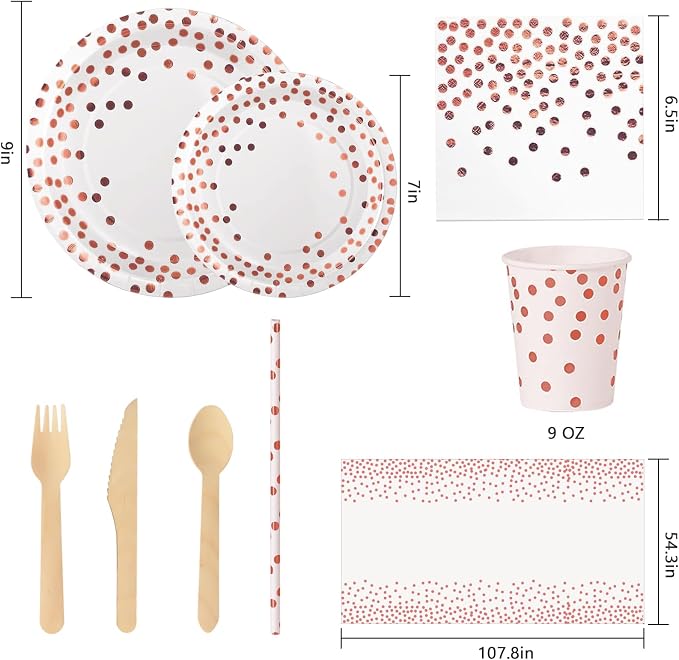 Party Tableware Set, White Rose Gold, photo 3 of 4