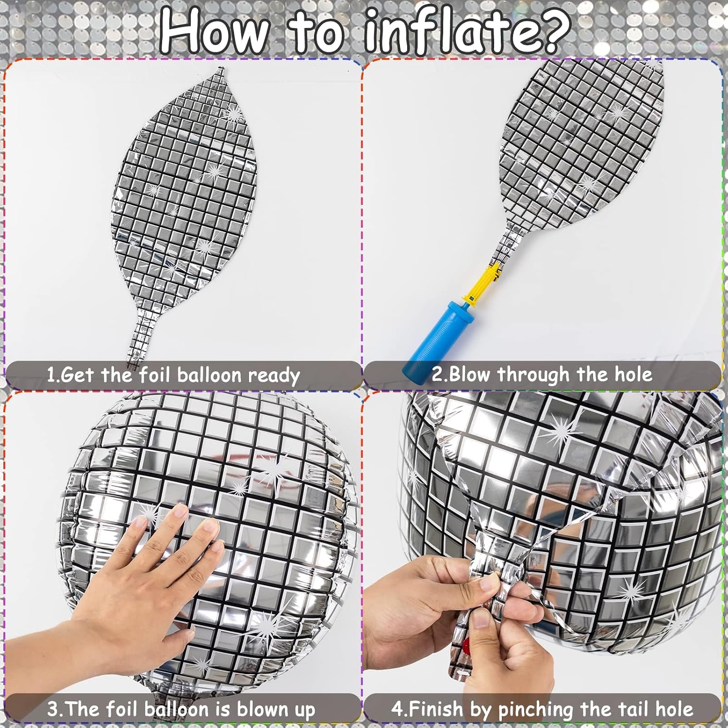 Disco Foil Ball Balloons, photo 2 of 5