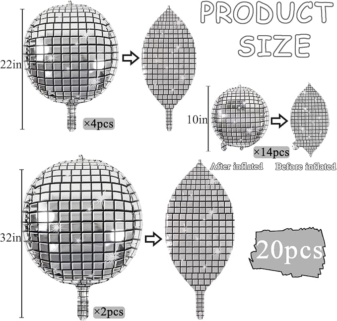 Disco Foil Ball Balloons, photo 3 of 5